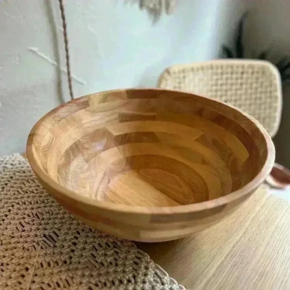 14“ oversized Rubberwood Bowl Aldi Serving Dish Decor - Picture 1 of 6